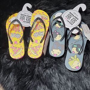 NWT Harajuku Lovers Slides Emoji & Pizza Size 5/6
